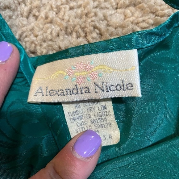 ALEXANDRA Nicole Green Slip Muni Dress Vintage - Picture 7 of 7